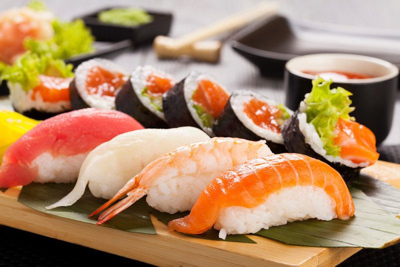 Delicious looking selection of sushi